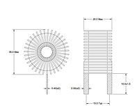 Dimensional Drawing for HT1500 Series Helical Edge Wound (HEW) Toroid Vertical Inductors